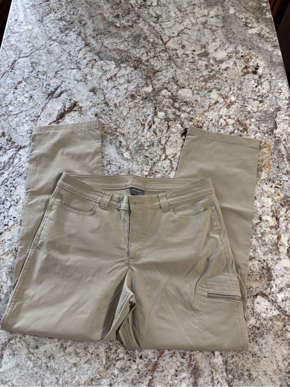 Eddie Bauer Olive-Tan Chino-Style Women's Pants